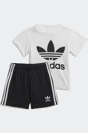 adidas Conjunto Trifolio Shorts Tee (Unisex) Blanco - Niño