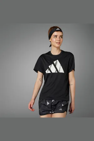 adidas Playera Run It Brand Love Negro - Mujer