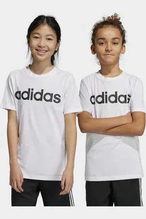 adidas Playera Essentials Logo Lineal Algodón Blanco - Niño
