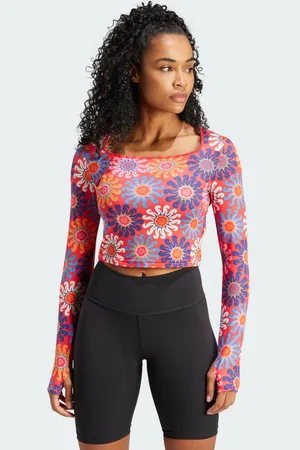 adidas Playera Manga Larga x Farm Rio Vivid Rojo - Mujer