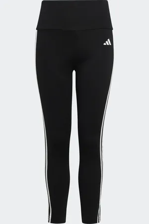adidas Mallas Essentials Aeroready 3 Franjas Corte Alto Negro - Niño