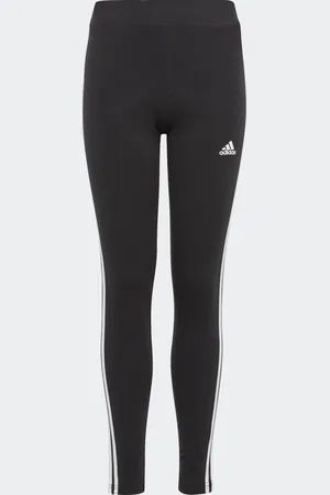 adidas Mallas Essentials 3 Franjas Algodón Corte Medio Negro - Niño