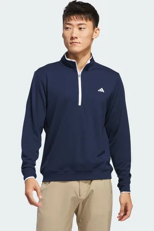 adidas Sudadera Liviana Con Medio Cierre Collegiate Azul - Hombre