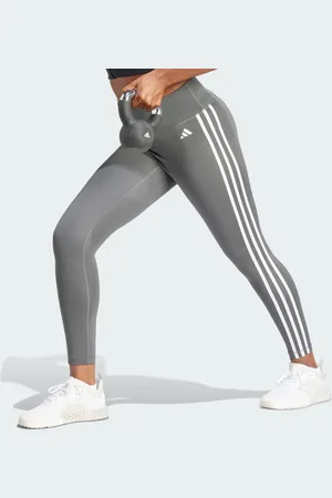 adidas Largas Train Essentials 3 Franjas Gris Six - Mujer