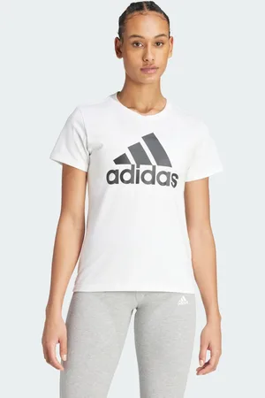 adidas Playera Loungewear Essentials Logo Blanco - Mujer