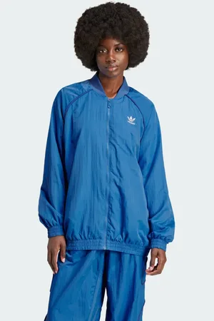 adidas Chamarra Deportiva Premium Originals FR Azul Bird - Mujer