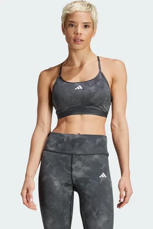 adidas Top Deportivo Aerotract Training Essentials Tie-dye Flower Print Soporte Ligero Gris Five - Mujer