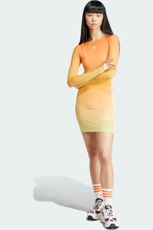 adidas Vestido Mini Originals Manga Larga Estampado Multicolor - Mujer