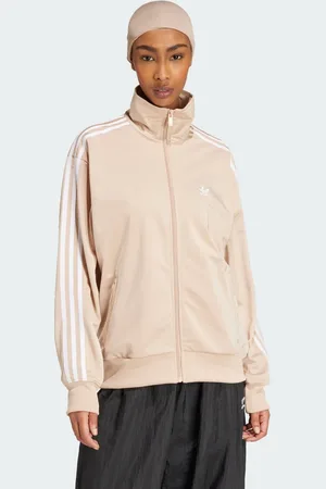 adidas Chamarra Deportiva Adicolor Classics Firebird Holgada Magic Beige - Mujer