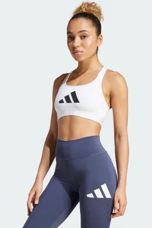 adidas Top Deportivo Powerreact Big Logo Estampado Blanco - Mujer