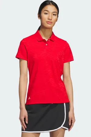 adidas Playera Polo Ultimate365 Jacquard Better Scarlet - Mujer