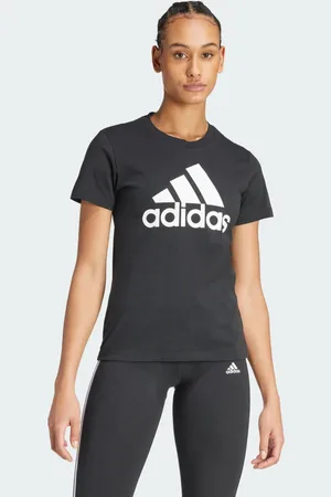 adidas Playera Loungewear Essentials Logo Negro - Mujer