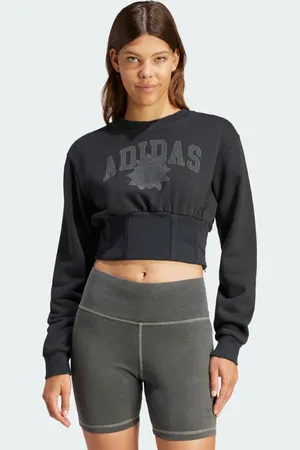 adidas Sudadera Cuello Redondo Negro - Mujer