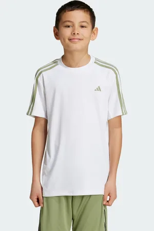 adidas Playera Train Essentials Aeroready 3 Franjas Ajuste Clásico Blanco - Niño
