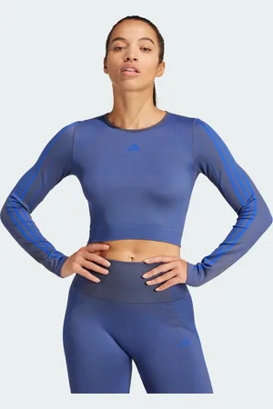 adidas Playera Manga Larga Tejida Shadow Azul - Mujer