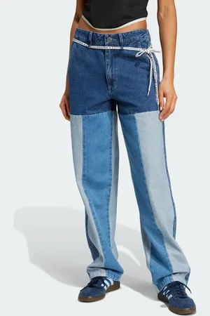 adidas Jeans Kseniaschanider Patchwork Pierna Recta Indigo Denim - Mujer
