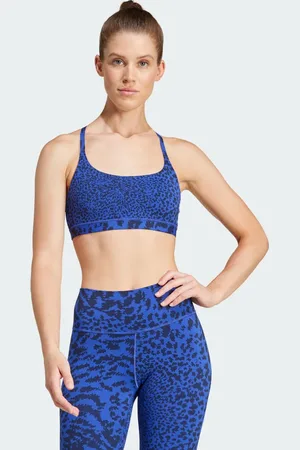 adidas Top Deportivo All Me Soporte Ligero Estampado Semi Lucid Azul - Mujer