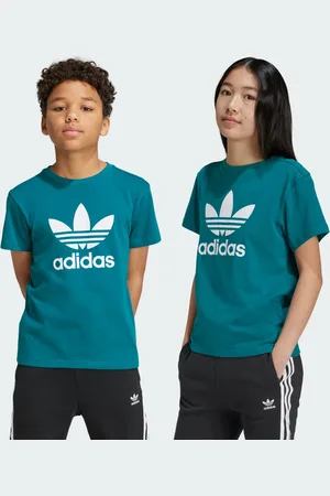 adidas Playera Adicolor Trifolio Kids Legacy Teal - Niño