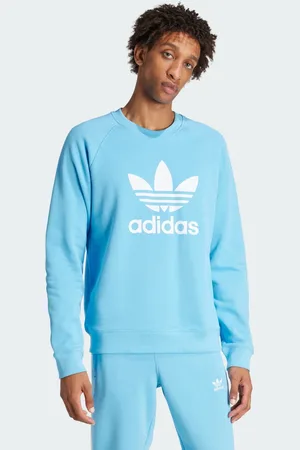 adidas Sudadera Adicolor Classics Trifolio Cuello Redondo Semi Azul Burst - Hombre