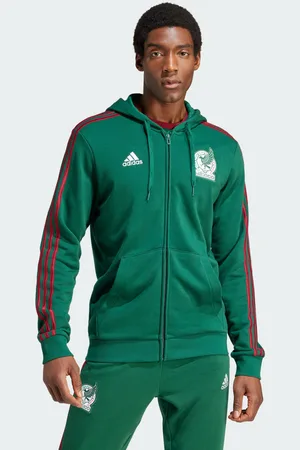 adidas Sudadera Con Gorro Adn México Cierre Frontal Dark Verde - Hombre