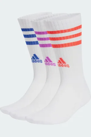 adidas A Media Pantorrilla Acolchados 3 Franjas 3 Pares Blanco