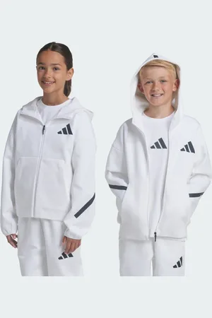 adidas Chamarra Deportiva Con Gorro Z.N.E. Cierre Frontal Kids Blanco - Niño