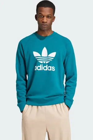 adidas Sudadera Adicolor Classics Trifolio Cuello Redondo Legacy Teal - Hombre