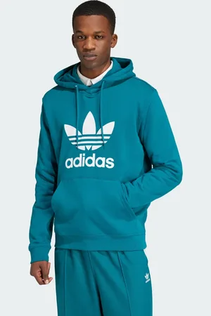 adidas Sudadera Con Gorro Adicolor Classics Trifolio Legacy Teal - Hombre
