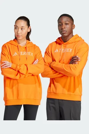 adidas Sudadera Con Gorro Terrex Logo Grande (Unisex) Semi Impact Naranja - Unisex