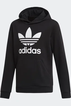adidas Sudadera Con Gorro Trifolio (Unisex) Negro - Niño