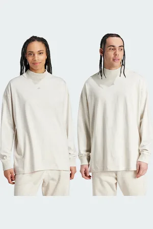 adidas Playera Basketball Manga Larga (Unisex) Crema Blanco Mel. - Unisex