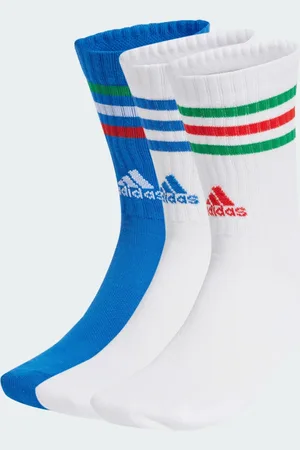 adidas A Media Pantorrilla Acolchados 3 Franjas 3 Pares Blanco
