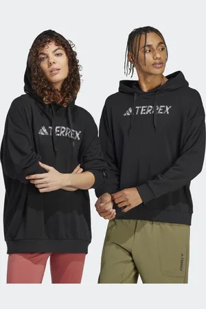 adidas Sudadera Con Gorro Terrex Logo Grande (Unisex) Negro - Unisex