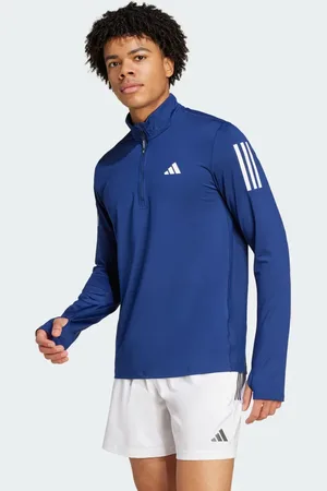 adidas Chamarra Deportiva Own The Run Cierre Corto Dark Azul - Hombre