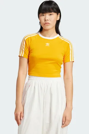 adidas Playera 3 Franjas Baby EQT Naranja - Mujer
