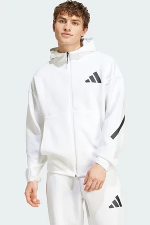 adidas Chamarra Deportiva Con Gorro Z.N.E. Cierre Frontal Blanco - Hombre