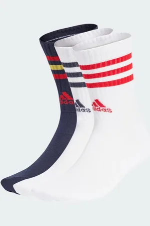 adidas A Media Pantorrilla Acolchados 3 Franjas 3 Pares Blanco