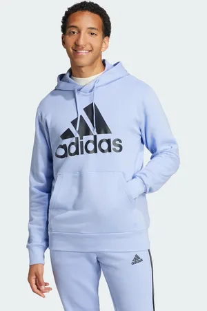 adidas Sudadera Con Gorro Essentials Logo Lineal Felpa Azul Spark - Hombre