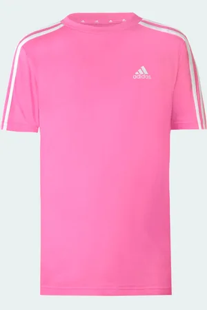 adidas Playera Essentials 3 Franjas Algodón Pulse Magenta - Niño