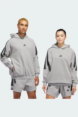adidas Sudadera Con Gorro Basketball Spacer (Unisex) Medium Gris Gris - Unisex