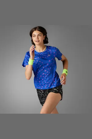 adidas Playera Estampada Aeroready Semi Lucid Azul - Mujer