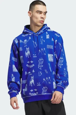 adidas Sudadera Con Gorro Dill Print Royal Azul - Hombre