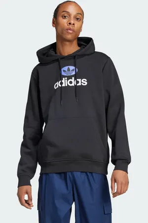 adidas Sudadera Con Gorro Estampada Negro - Hombre