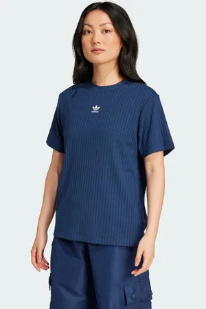 adidas Playera Essentials Acanalado Ancho Night Indigo - Mujer