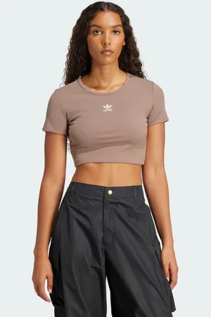 adidas Playera Essentials Acanalada Trace Marrón - Mujer