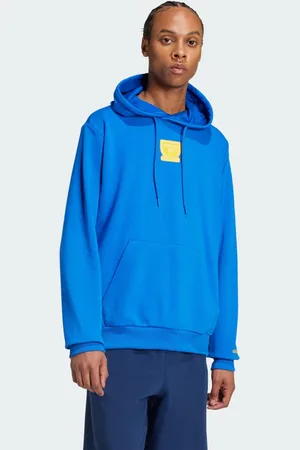 adidas Sudadera Con Gorro Estampada Azul - Hombre
