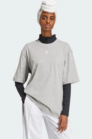 adidas Playera Essentials Boyfriend Medium Gris Gris - Mujer