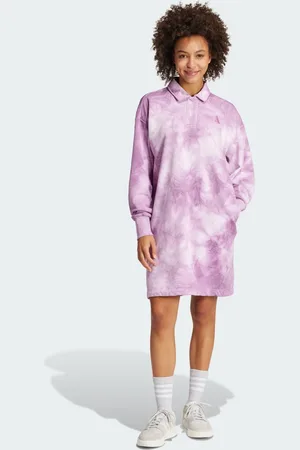 adidas Vestido Polo Tie Dye All Szn Preloved Morado - Mujer