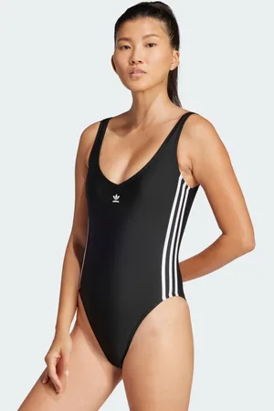 adidas Traje de Natación Adicolor 3 Franjas Negro - Mujer