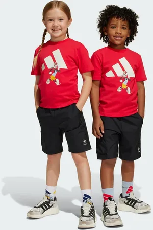 adidas Conjunto Playera y Pants Corto x Disney Mickey Mouse (Niños) Pure Ruby - Niño